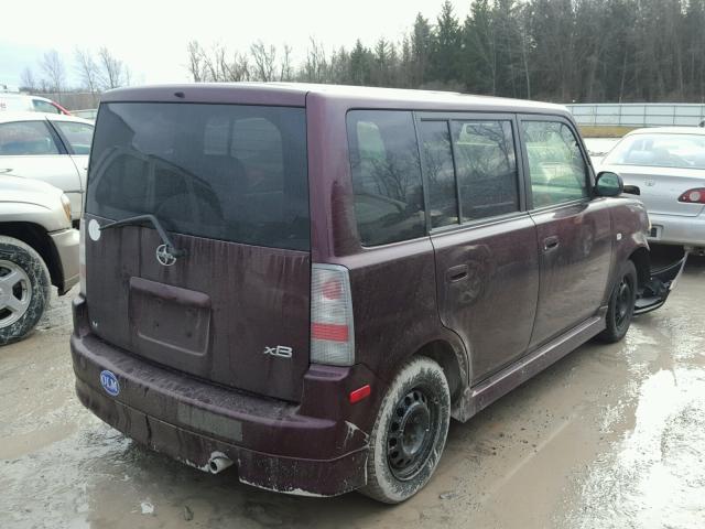 JTLKT334964055388 - 2006 TOYOTA SCION XB PURPLE photo 4