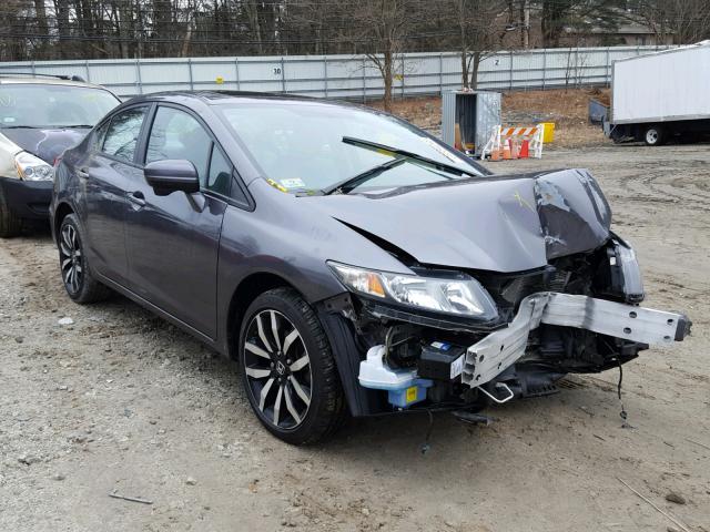 19XFB2F90FE255771 - 2015 HONDA CIVIC EXL GRAY photo 1