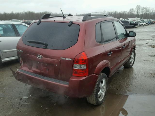 KM8JM12B98U735038 - 2008 HYUNDAI TUCSON GLS RED photo 4