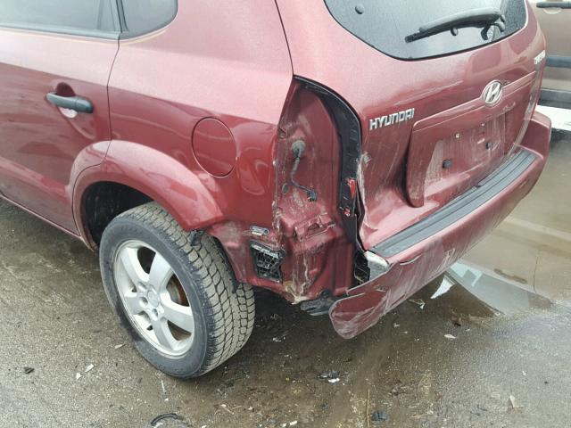 KM8JM12B98U735038 - 2008 HYUNDAI TUCSON GLS RED photo 9