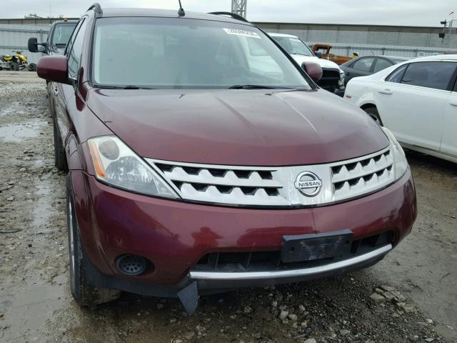 JN8AZ08T47W504166 - 2007 NISSAN MURANO SL MAROON photo 9