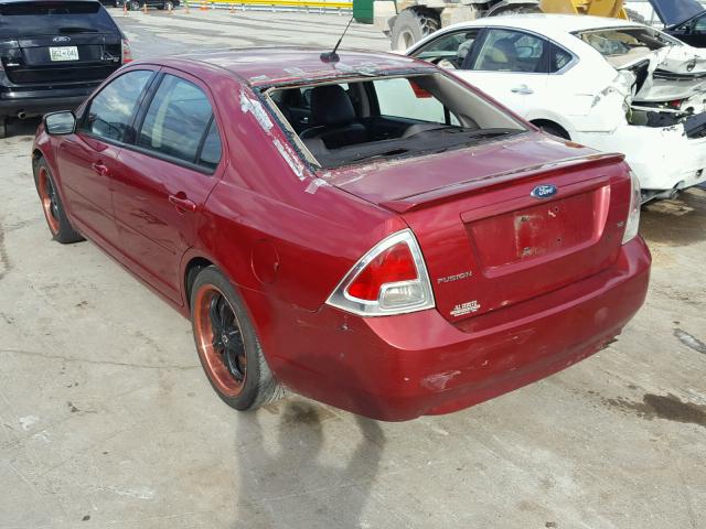 3FAHP07Z59R113111 - 2009 FORD FUSION SE MAROON photo 3