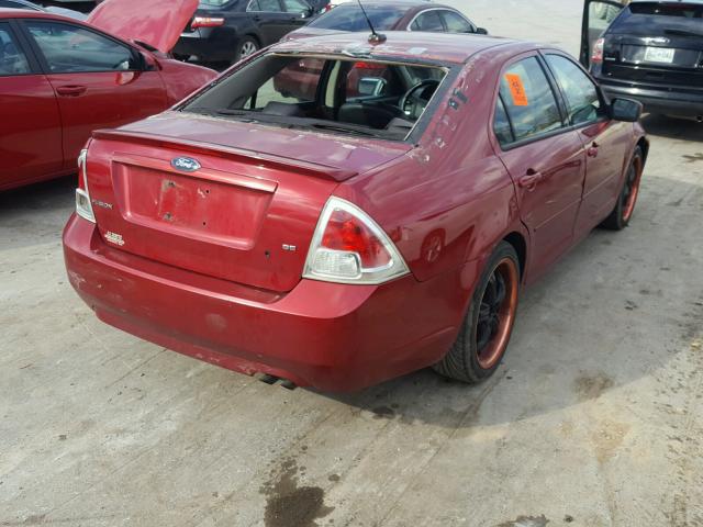 3FAHP07Z59R113111 - 2009 FORD FUSION SE MAROON photo 4