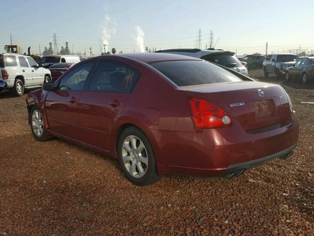 1N4BA41E57C817082 - 2007 NISSAN MAXIMA SE RED photo 3