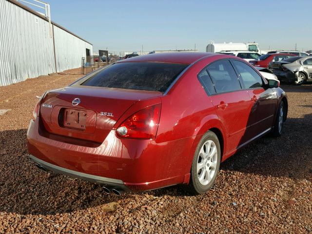 1N4BA41E57C817082 - 2007 NISSAN MAXIMA SE RED photo 4