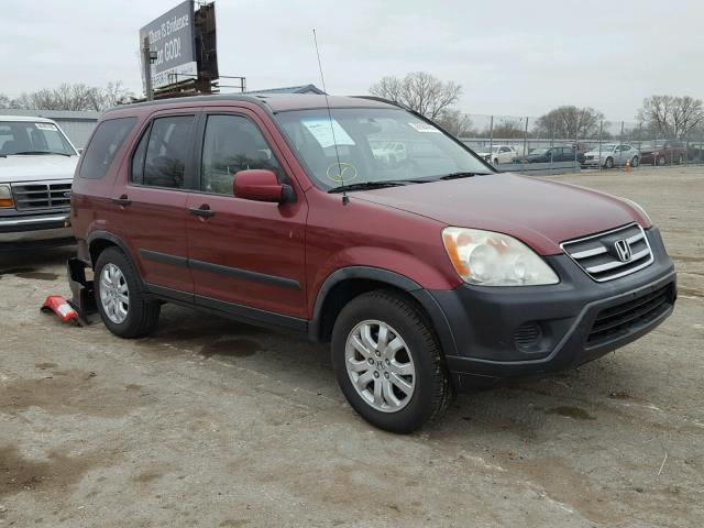 JHLRD78856C011102 - 2006 HONDA CR-V EX MAROON photo 1