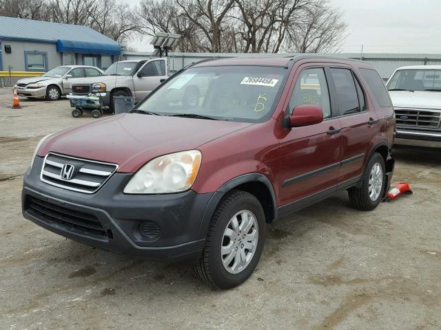 JHLRD78856C011102 - 2006 HONDA CR-V EX MAROON photo 2