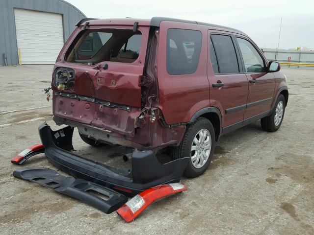 JHLRD78856C011102 - 2006 HONDA CR-V EX MAROON photo 4