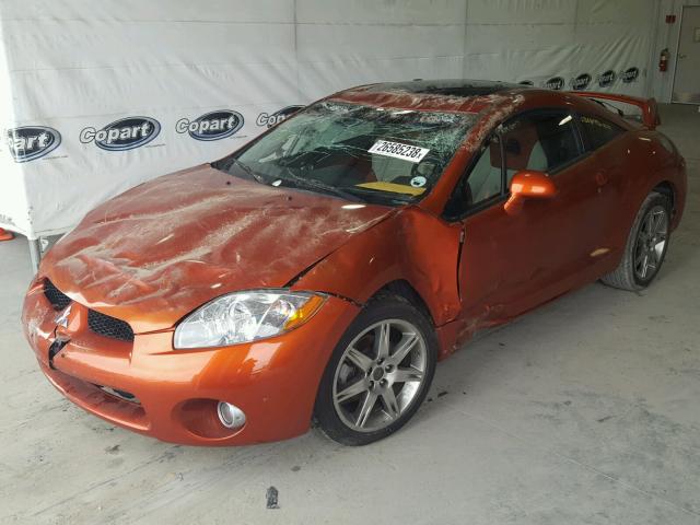 4A3AK34T28E034330 - 2008 MITSUBISHI ECLIPSE GT ORANGE photo 2