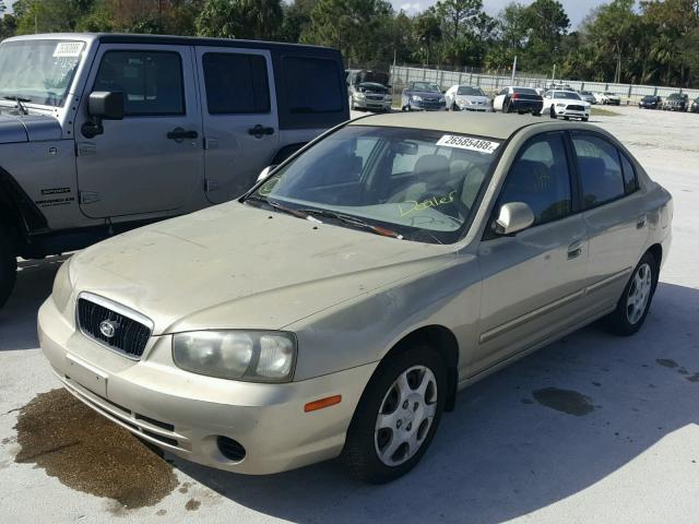 KMHDN45D32U270482 - 2002 HYUNDAI ELANTRA GL BEIGE photo 2