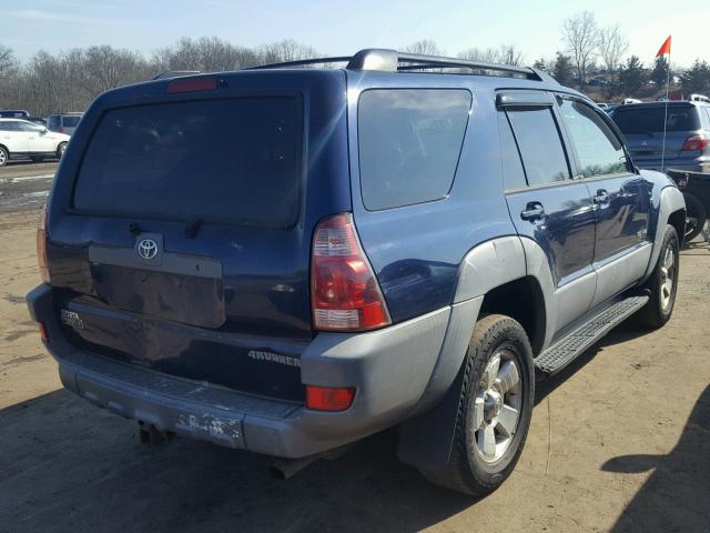 JTEBU14R838001751 - 2003 TOYOTA 4RUNNER SR BLUE photo 4