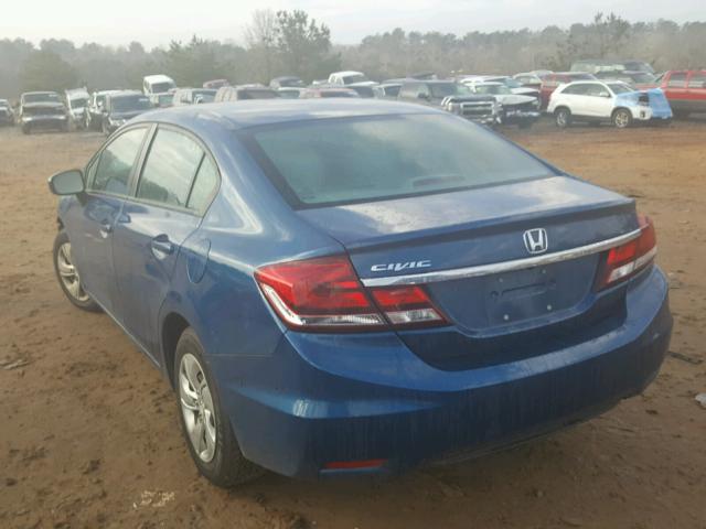 19XFB2F58EE014973 - 2014 HONDA CIVIC LX BLUE photo 3