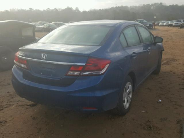 19XFB2F58EE014973 - 2014 HONDA CIVIC LX BLUE photo 4