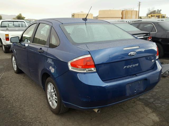 1FAHP35N28W109563 - 2008 FORD FOCUS SE BLUE photo 3