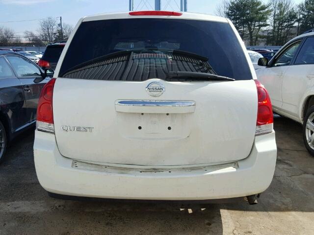 5N1BV28U37N113026 - 2007 NISSAN QUEST S WHITE photo 9