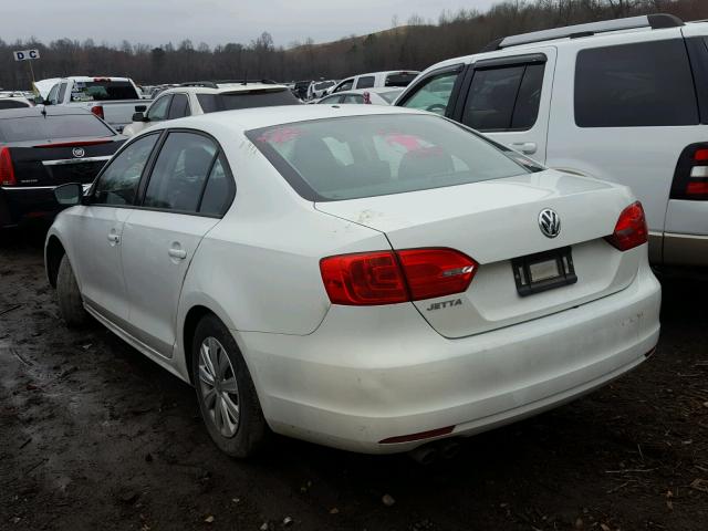 3VW1K7AJ4EM323094 - 2014 VOLKSWAGEN JETTA BASE WHITE photo 3