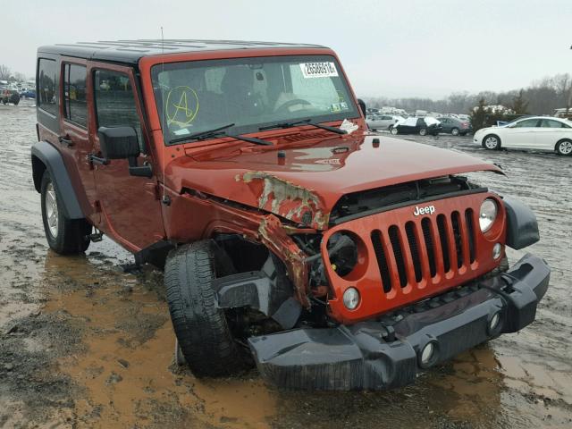 1C4BJWDG3EL198403 - 2014 JEEP WRANGLER U ORANGE photo 1