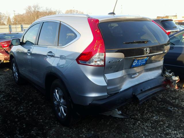 JHLRM4H7XCC022601 - 2012 HONDA CR-V EXL SILVER photo 3