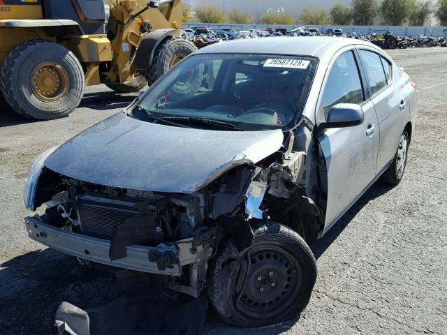 3N1CN7AP9DL870974 - 2013 NISSAN VERSA S GRAY photo 2