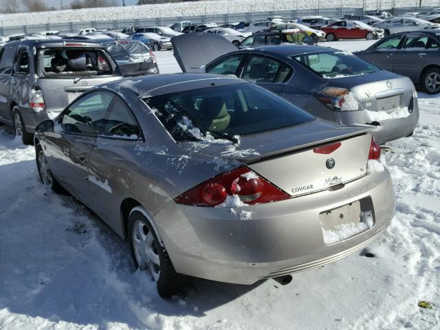 1ZWHT61L525625305 - 2002 MERCURY COUGAR V6 SILVER photo 3