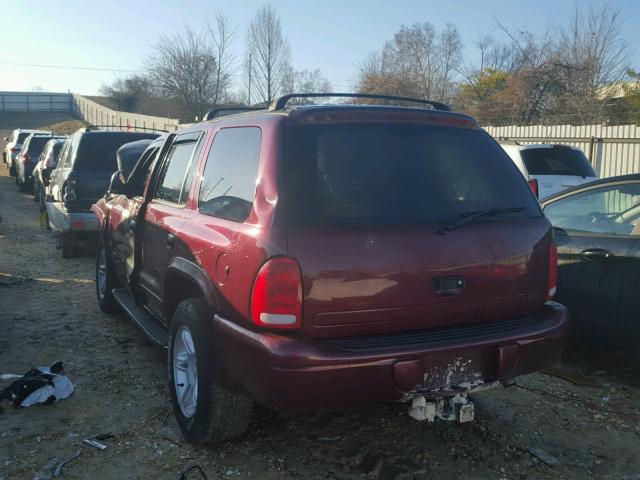 1B4HS28Z41F520306 - 2001 DODGE DURANGO RED photo 3