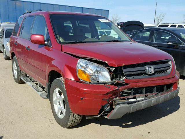 2HKYF18554H599039 - 2004 HONDA PILOT EXL RED photo 1