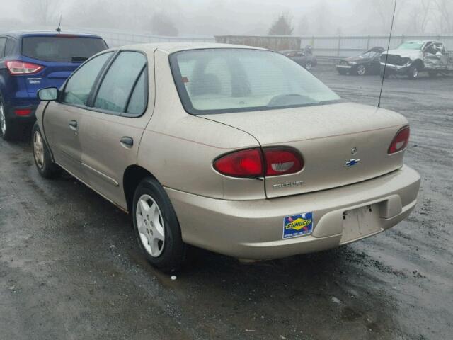 1G1JC524827430709 - 2002 CHEVROLET CAVALIER B TAN photo 3