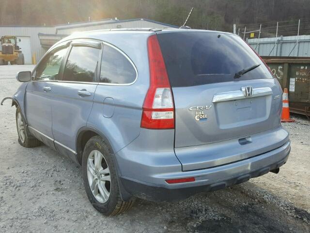 5J6RE4H75AL090466 - 2010 HONDA CR-V EXL BLUE photo 3