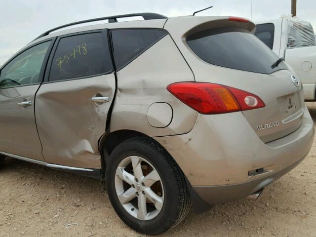 JN8AZ18U89W011592 - 2009 NISSAN MURANO S TAN photo 9