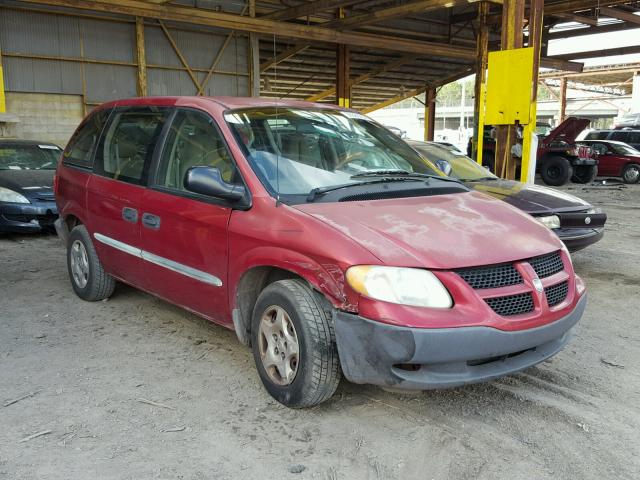 1B4GP25372B508866 - 2002 DODGE CARAVAN SE RED photo 1