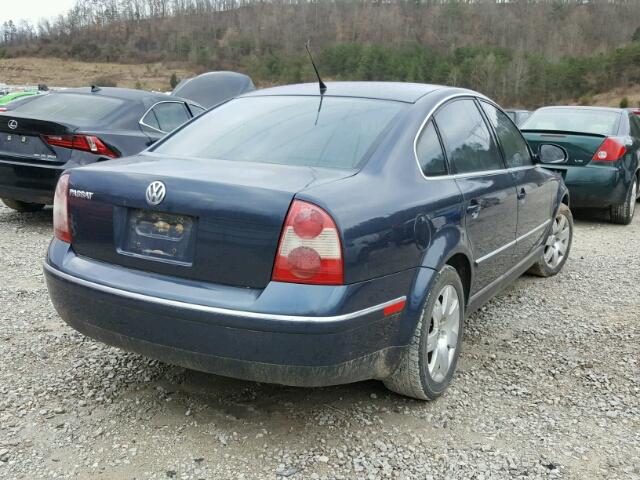 WVWAD63B45E049513 - 2005 VOLKSWAGEN PASSAT GLS BLUE photo 4