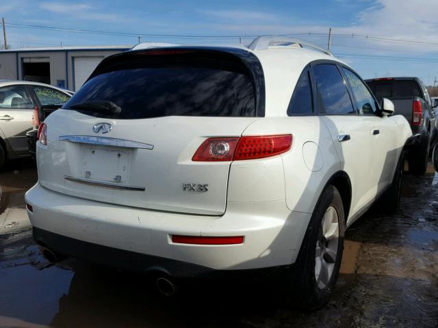 JNRAS08U95X109898 - 2005 INFINITI FX35 WHITE photo 4