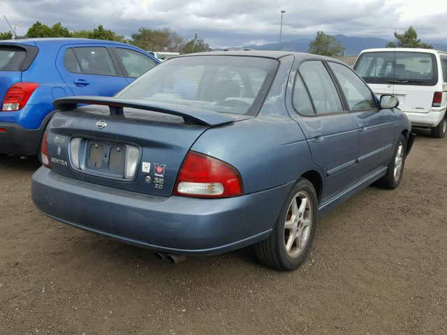 3N1BB51D91L115768 - 2001 NISSAN SENTRA SE BLUE photo 4