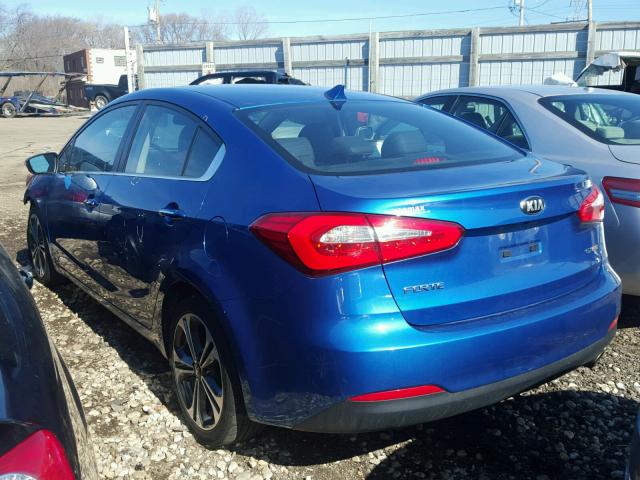 KNAFZ4A84E5065226 - 2014 KIA FORTE EX BLUE photo 3