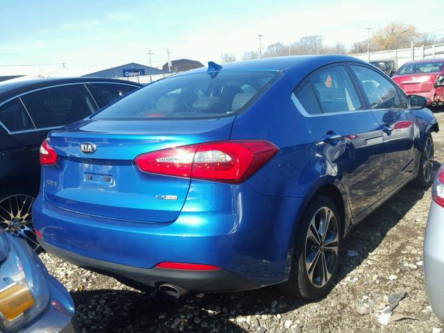 KNAFZ4A84E5065226 - 2014 KIA FORTE EX BLUE photo 4