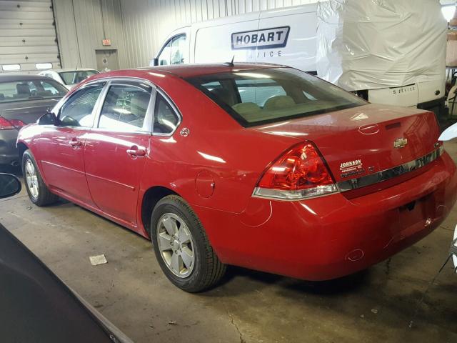 2G1WT58KX81219240 - 2008 CHEVROLET IMPALA LT RED photo 3