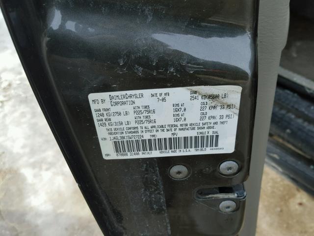 1J4GL38K15W727224 - 2005 JEEP LIBERTY RE BLACK photo 10