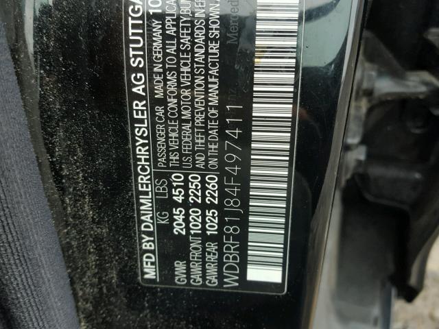 WDBRF81J84F497411 - 2004 MERCEDES-BENZ C 240 4MAT BLACK photo 10