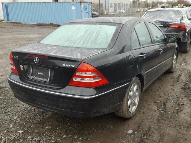 WDBRF81J84F497411 - 2004 MERCEDES-BENZ C 240 4MAT BLACK photo 4