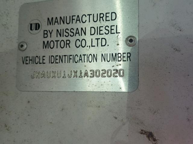 JNAUXU1JX1A302020 - 2001 NISSAN DIESEL UD1200 WHITE photo 10