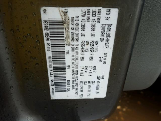 1D4HB38N46F188559 - 2006 DODGE DURANGO SX GRAY photo 10