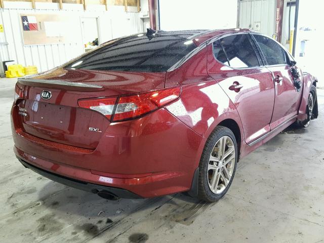 5XXGR4A6XDG123209 - 2013 KIA OPTIMA SX RED photo 4