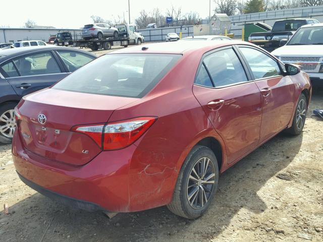 5YFBURHE2GP377088 - 2016 TOYOTA COROLLA L RED photo 4