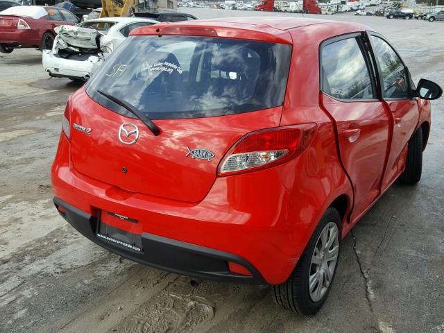 JM1DE1HY9B0130767 - 2011 MAZDA MAZDA2 RED photo 4