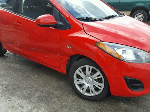 JM1DE1HY9B0130767 - 2011 MAZDA MAZDA2 RED photo 9