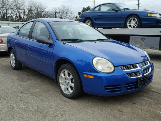 1B3ES56C95D280338 - 2005 DODGE NEON SXT BLUE photo 1