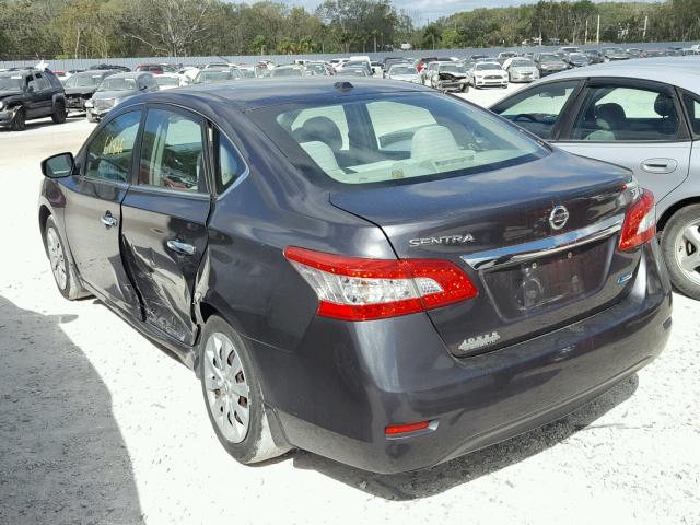 3N1AB7AP7DL630404 - 2013 NISSAN SENTRA S GRAY photo 3