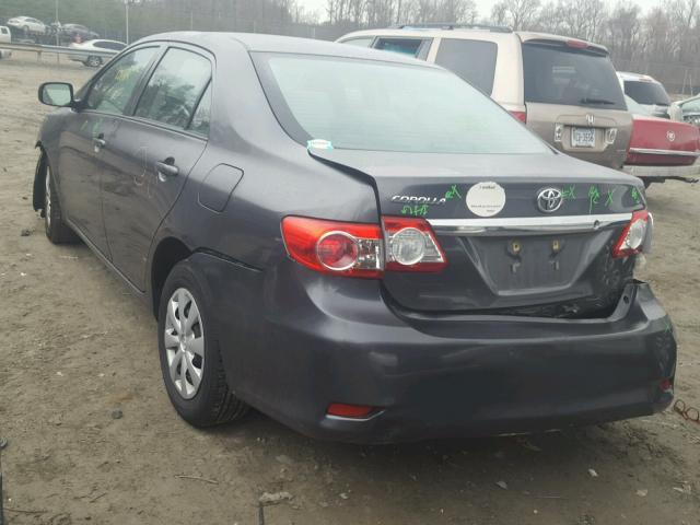 2T1BU4EEXBC691247 - 2011 TOYOTA COROLLA BA GRAY photo 3