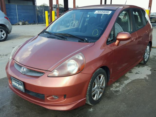 JHMGD38628S030256 - 2008 HONDA FIT SPORT ORANGE photo 2