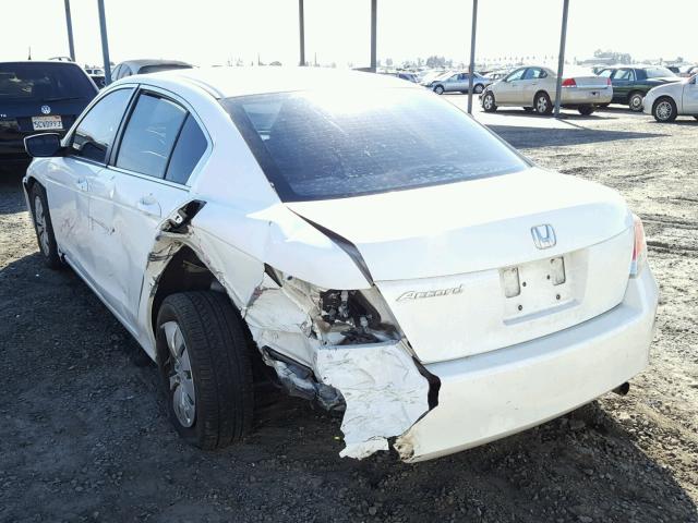 1HGCP2F37AA066838 - 2010 HONDA ACCORD LX WHITE photo 3